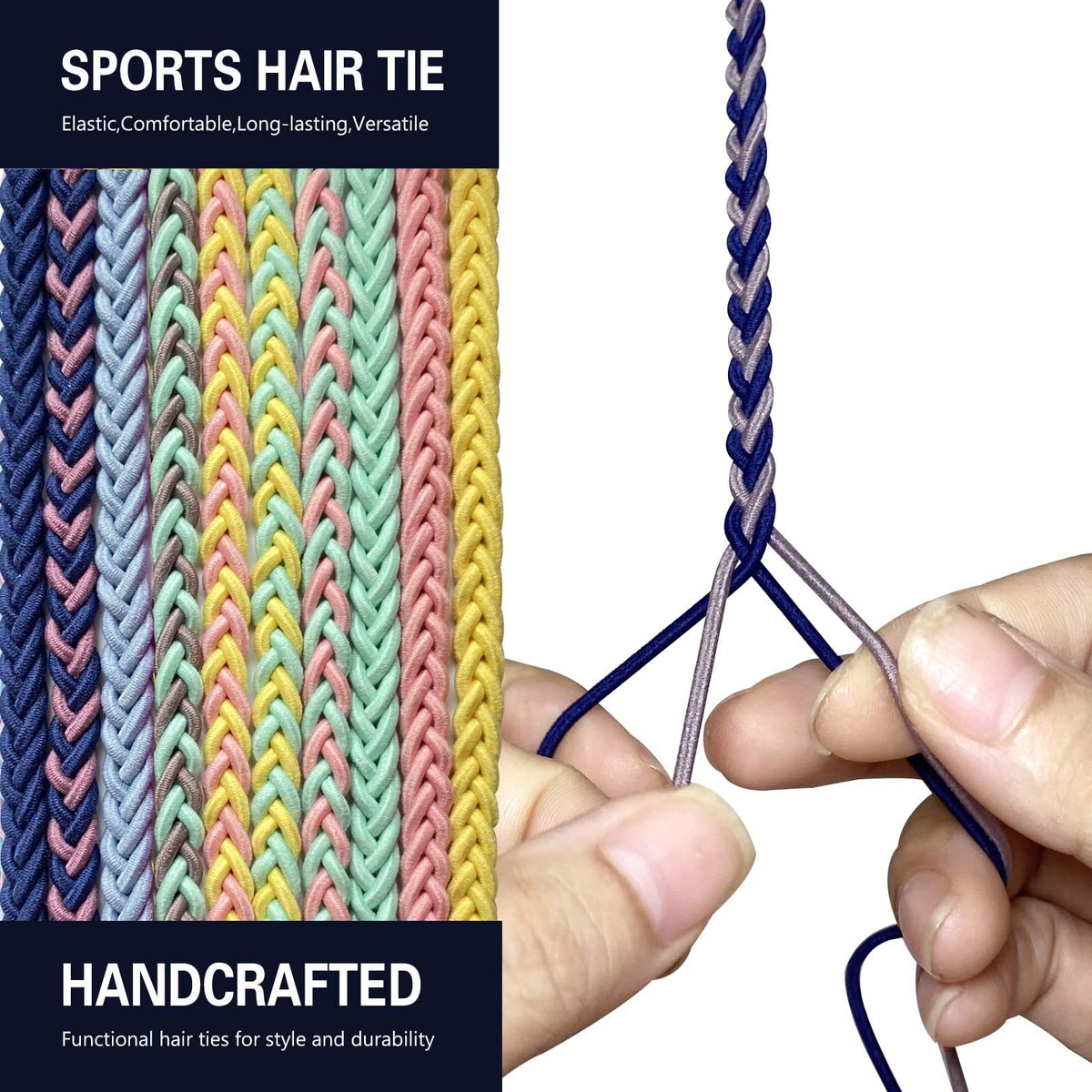 LOTMIAI hair tie in use while running, keeps ponytail out of face