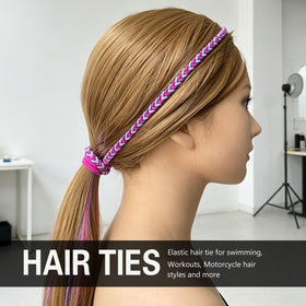 LOTMIAI hair tie in use while swimming keeping ponytail smooth and out of face