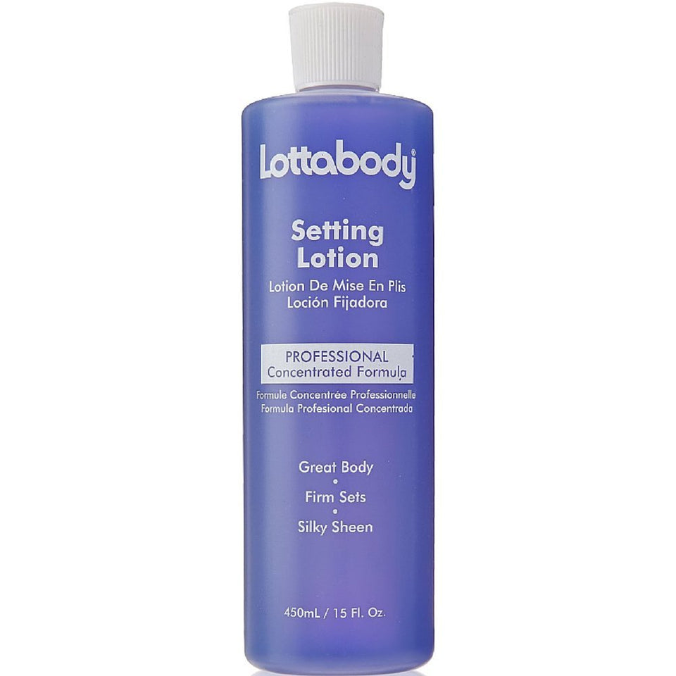 Lottabody front label of 15 ounce bottle showing product identity and easy dispensing