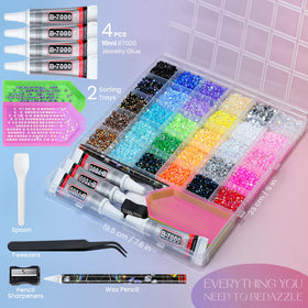LOTWOW colorful 30-color 3mm rhinestone array for versatile design choices