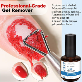 LOUINSTIC clear droplet texture demonstrating gentle acetone-free formula