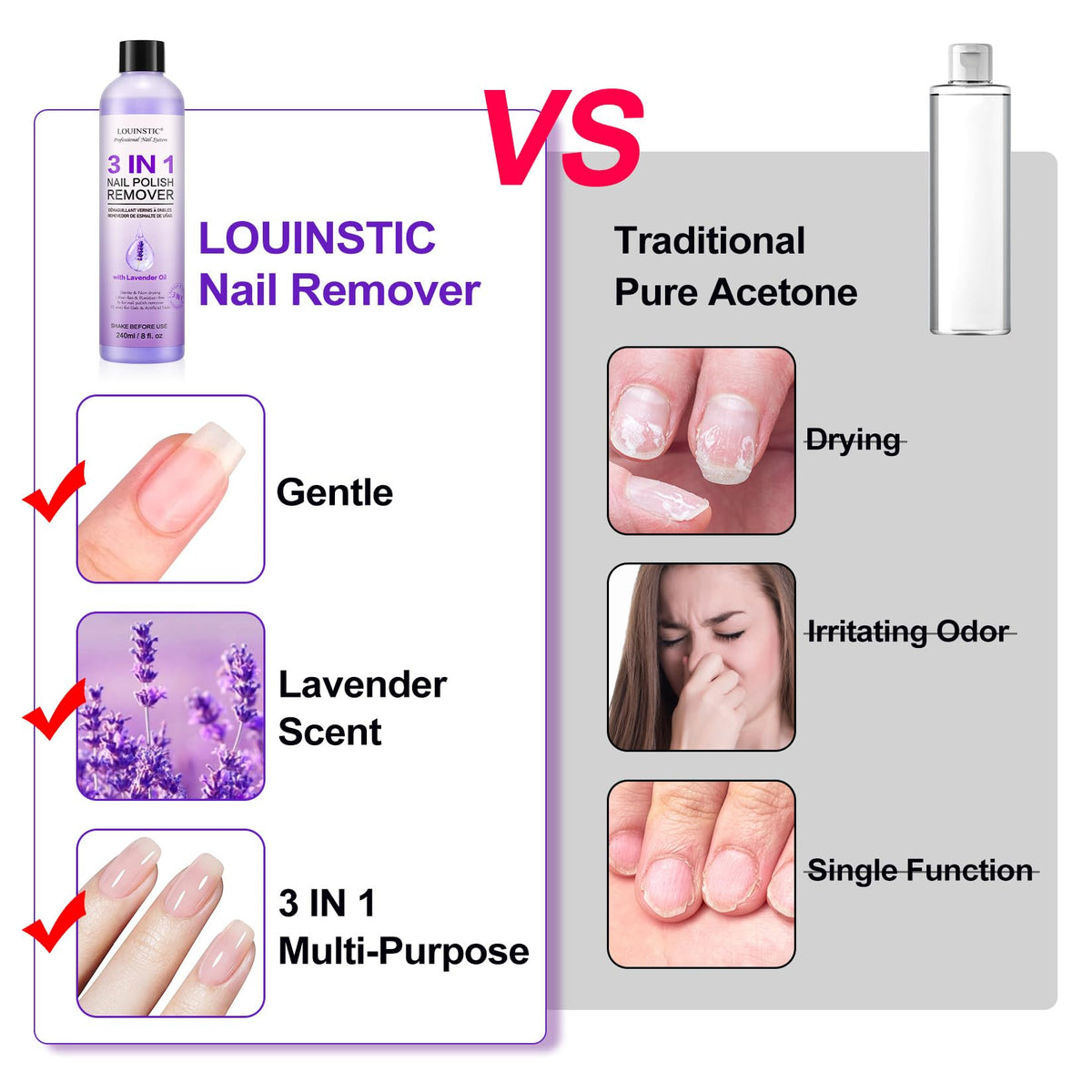 LOUINSTIC finished nails after care showcasing hydrated results