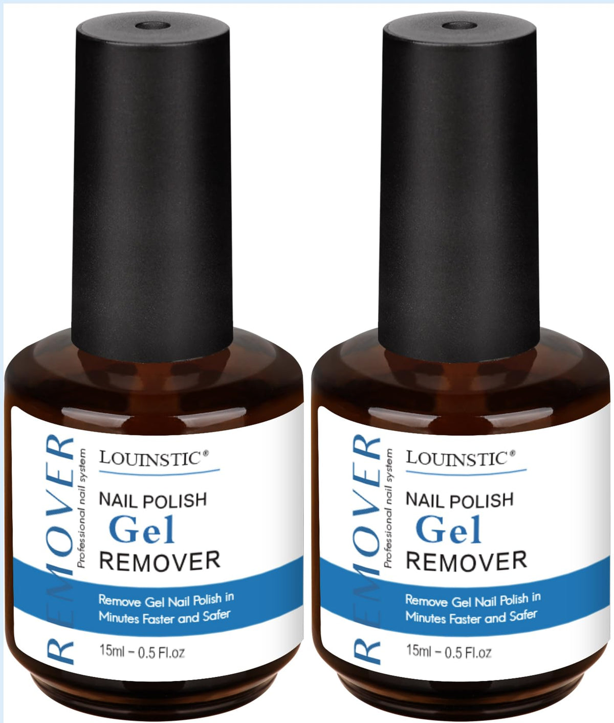 LOUINSTIC front bottle view showing compact 30ml size and quick-removal benefit