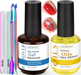 LOUINSTIC front packaging showing complete gel remover kit benefits