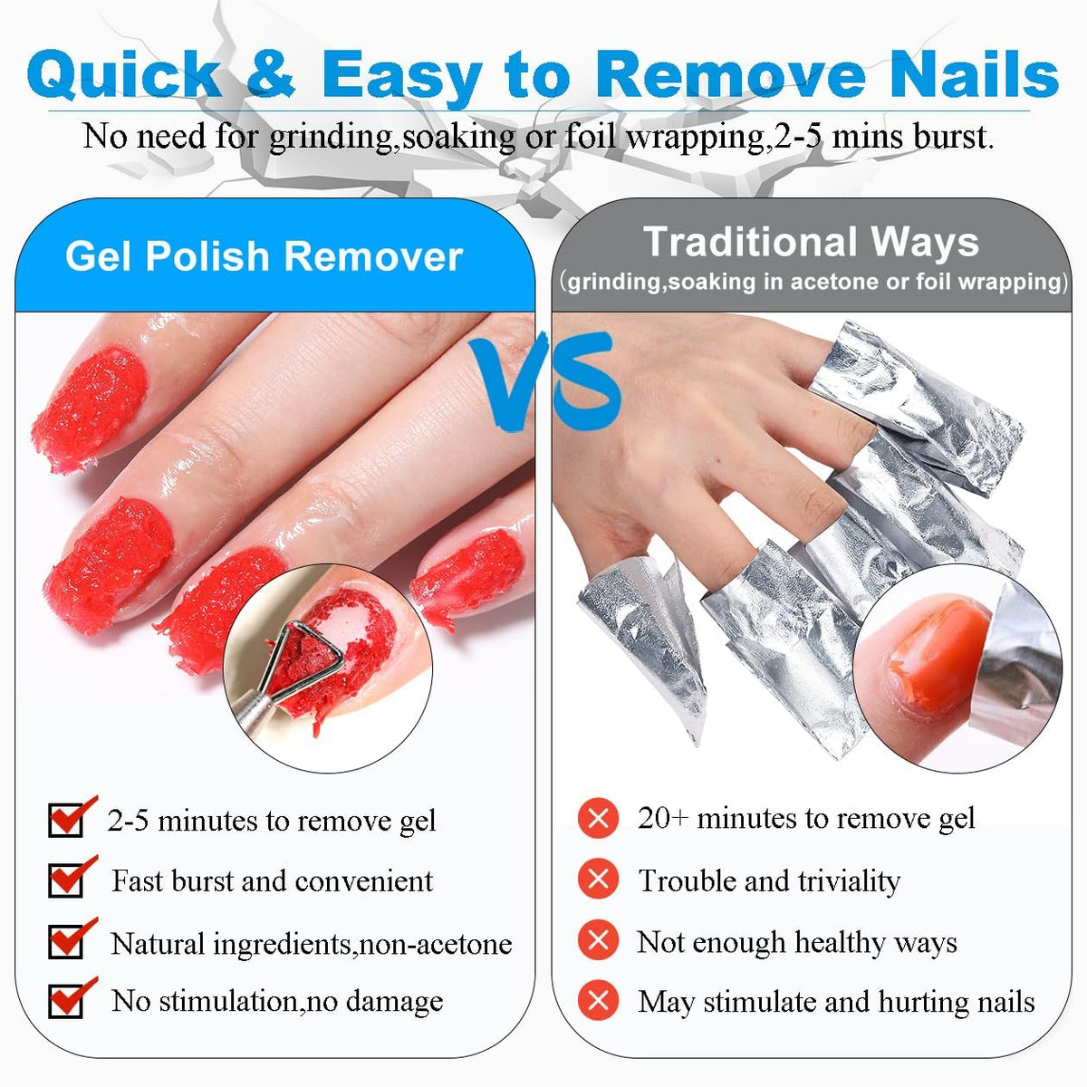 LOUINSTIC product in use on fingernail showing quick gel lifting action