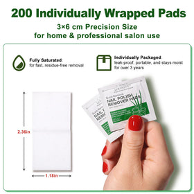 LOUINSTIC individually wrapped remover pad closeup, hygienic single‑use advantage