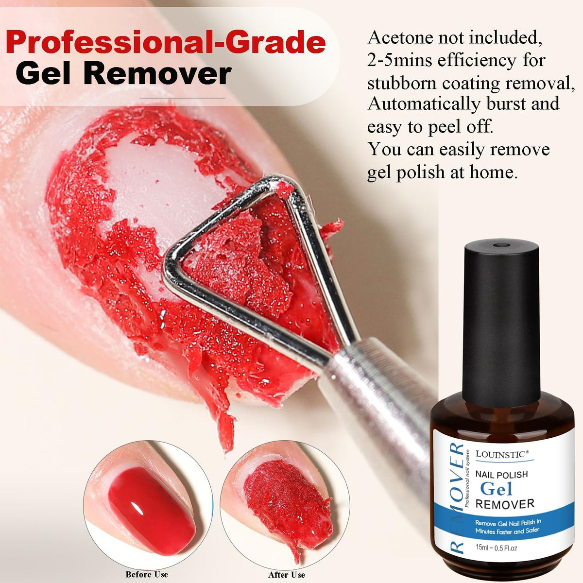 LOUINSTIC nail file and tools flatlay demonstrating prep and easy application