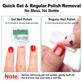 LOUINSTIC pad wrapped on fingernail in use, secure soak for gel removal