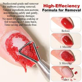 LOUINSTIC gel remover bottle pouring product to show low-odor formula