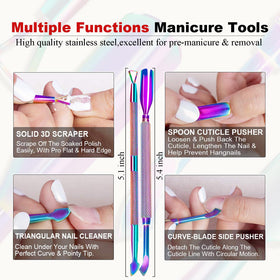 LOUINSTIC scraping softened gel off nail demonstrating gentle cleanup benefit