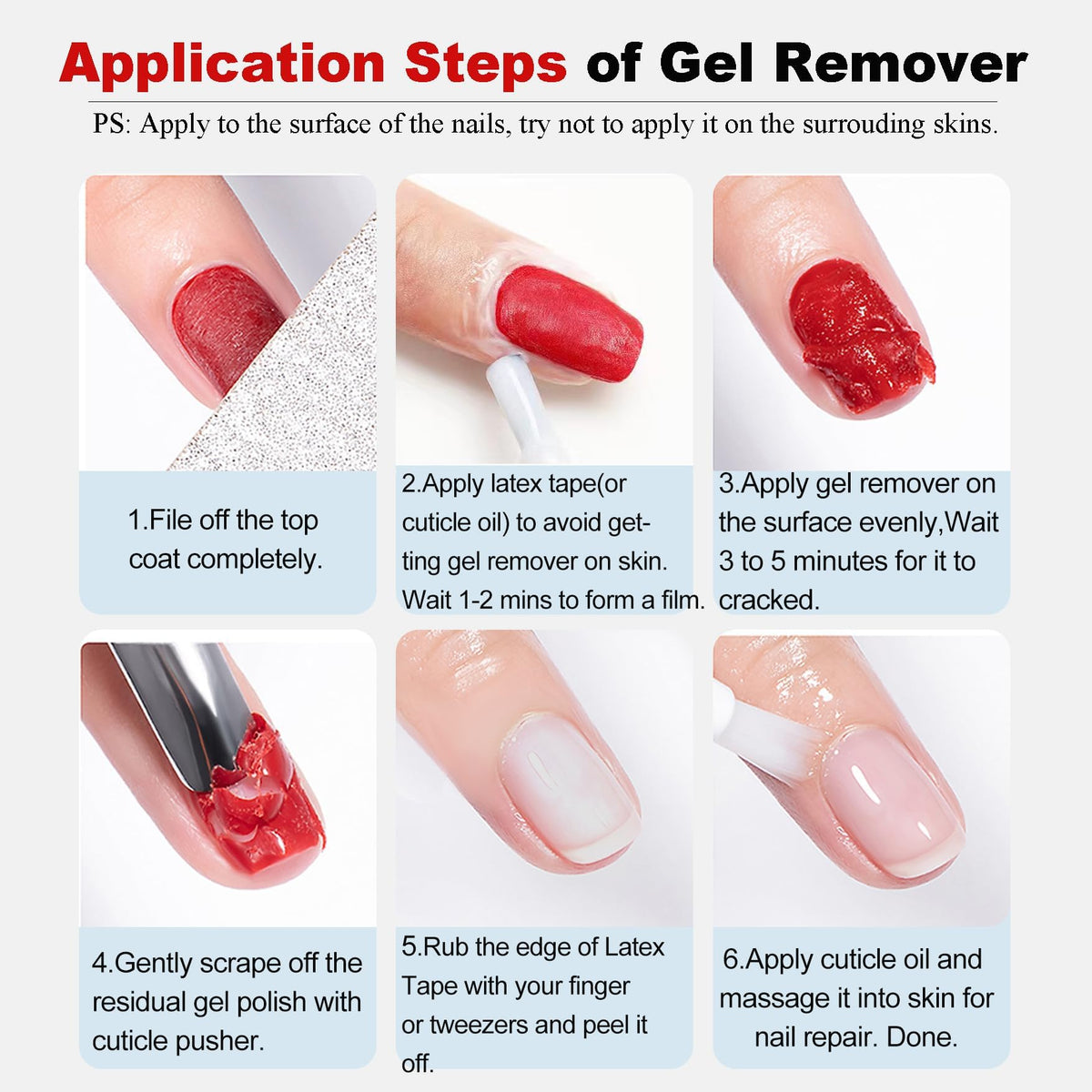 LOUINSTIC softened gel after three minutes illustrating effortless removal