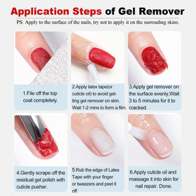 LOUINSTIC softened gel after three minutes illustrating effortless removal