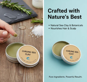 Hands applying Louma Curling Sea Clay demonstrating easy scoop and workable hold benefit