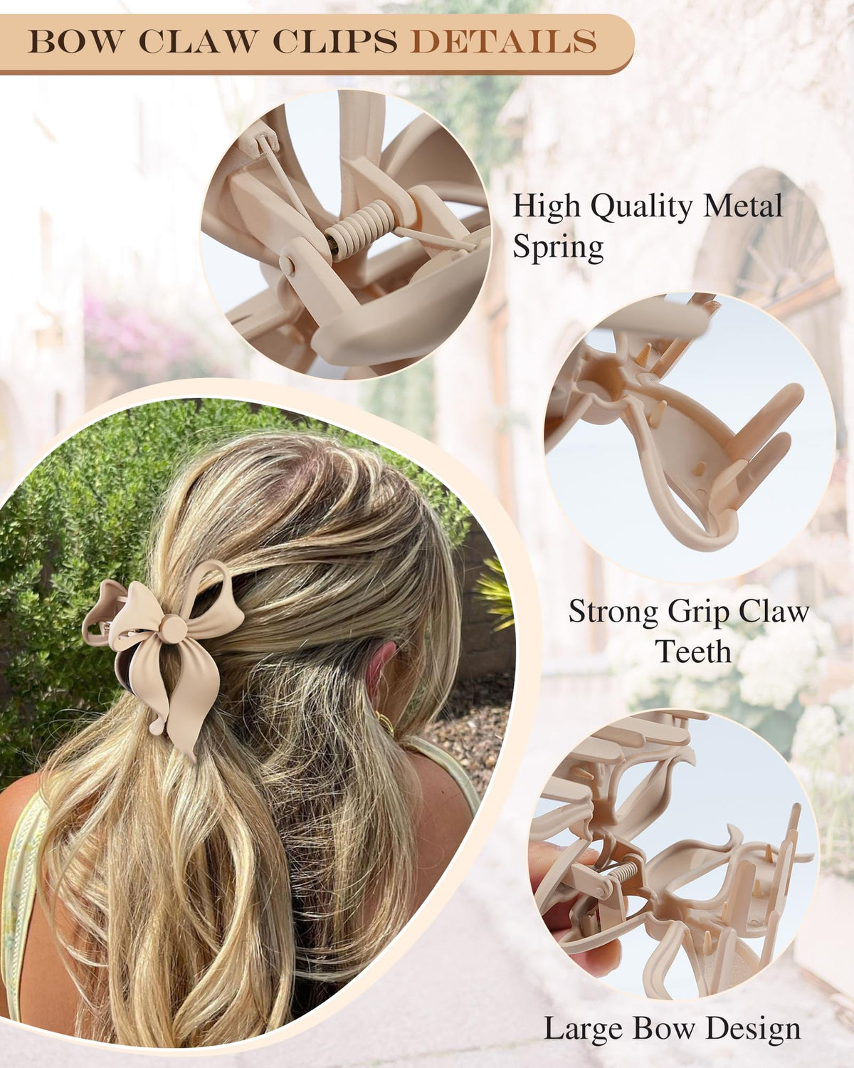 Lourny clip securing long thick hair demonstrating firm, comfortable hold