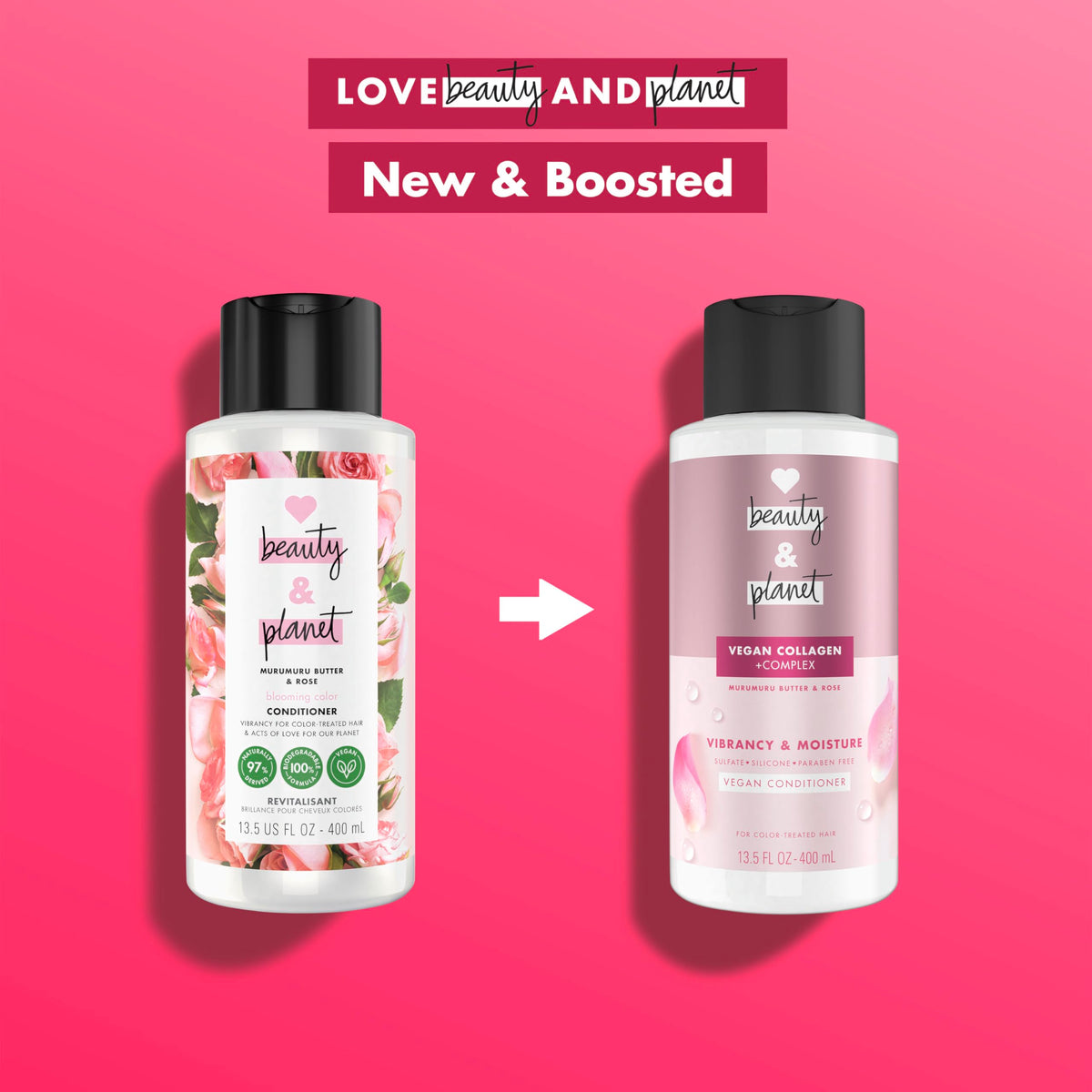 Love Beauty And Planet conditioner applied to hair ends for detangling benefit