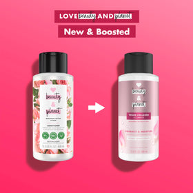 Love Beauty And Planet conditioner applied to hair ends for detangling benefit