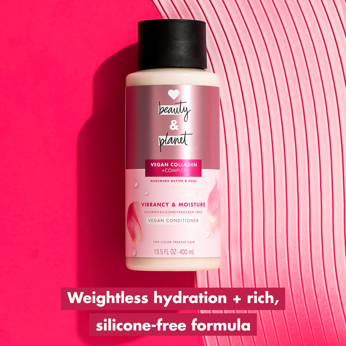 Love Beauty And Planet creamy conditioner texture showing smooth hydration