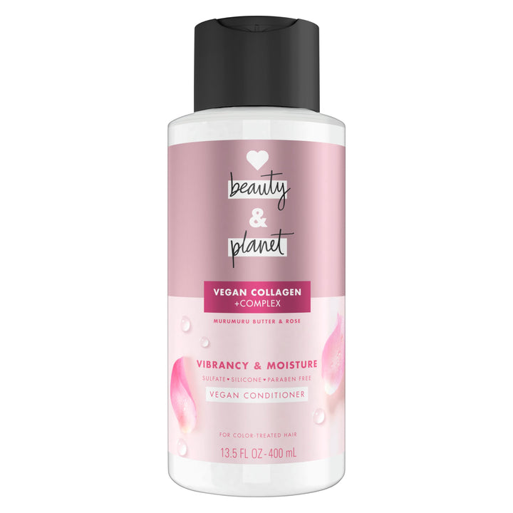 Love Beauty And Planet front packaging showing murumuru butter and rose benefits