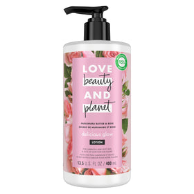 Love Beauty and Planet front bottle showing label and benefits