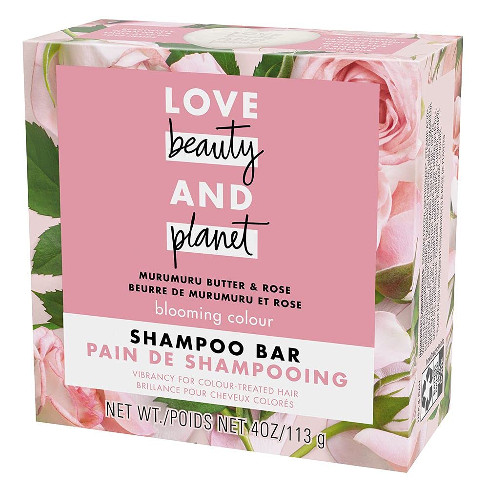 Love Beauty And Planet ingredient label featuring murumuru butter and rose benefits