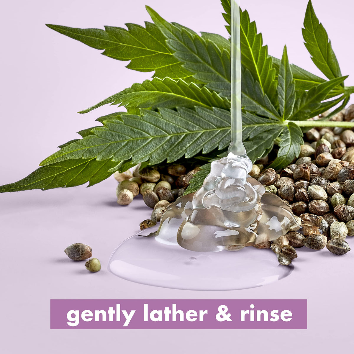 Love Beauty and Planet shampoo texture pouring to show lightweight hydration