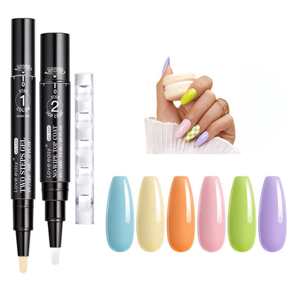 Love easy front packaging showing six-color gel pen set and stand, clear gift-ready presentation