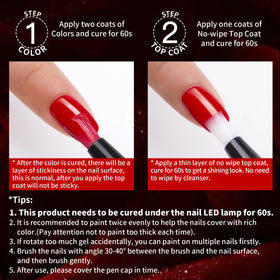 Love easy gel polish on manicured nails showing vibrant red color and shine