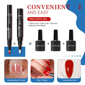 Love easy no-wipe top coat pen detail highlighting glossy durable finish benefit
