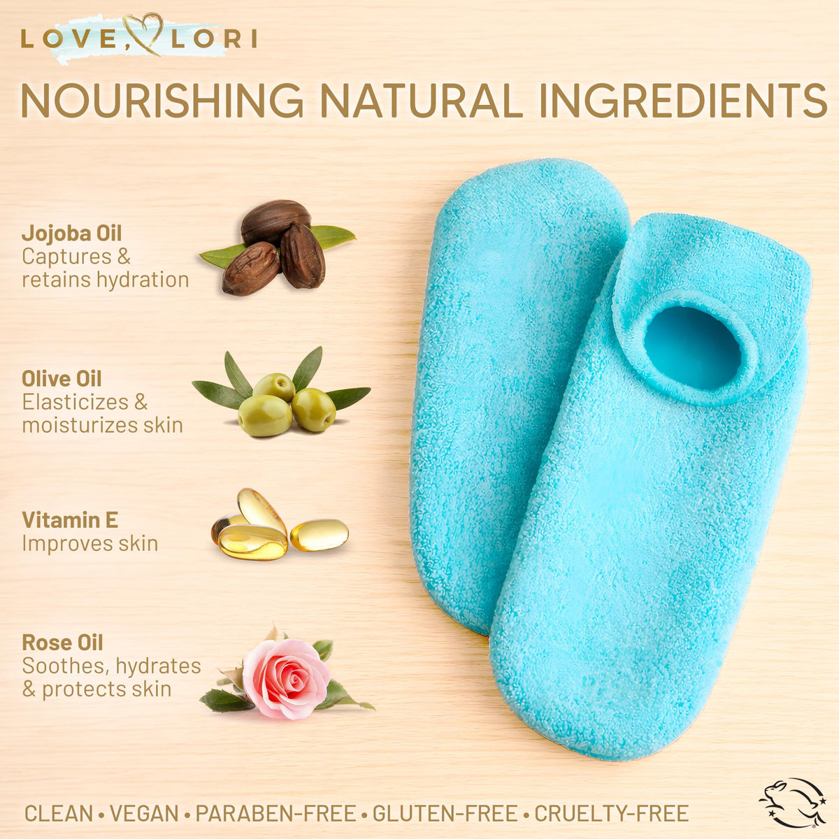 LOVE, LORI socks in a spa setting illustrating pampering ritual