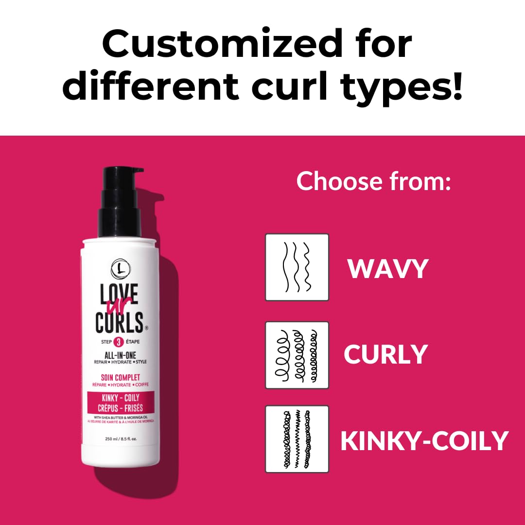 Love Ur Curls being applied to damp hair demonstrating easy distribution and detangling