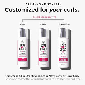 Love Ur Curls before and after curls showing defined, frizz-reduced results