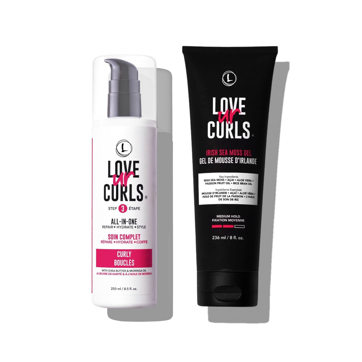 Love Ur Curls front packaging showing both products and benefits