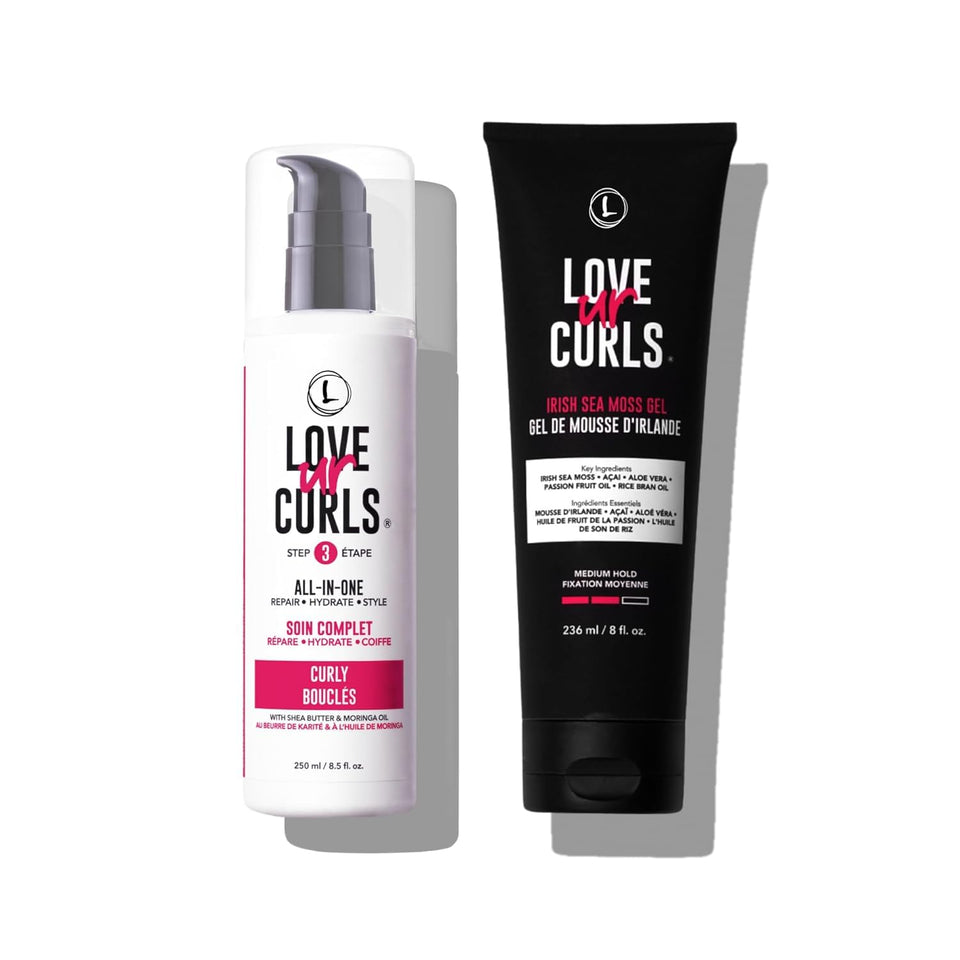 Love Ur Curls front packaging showing both products and benefits