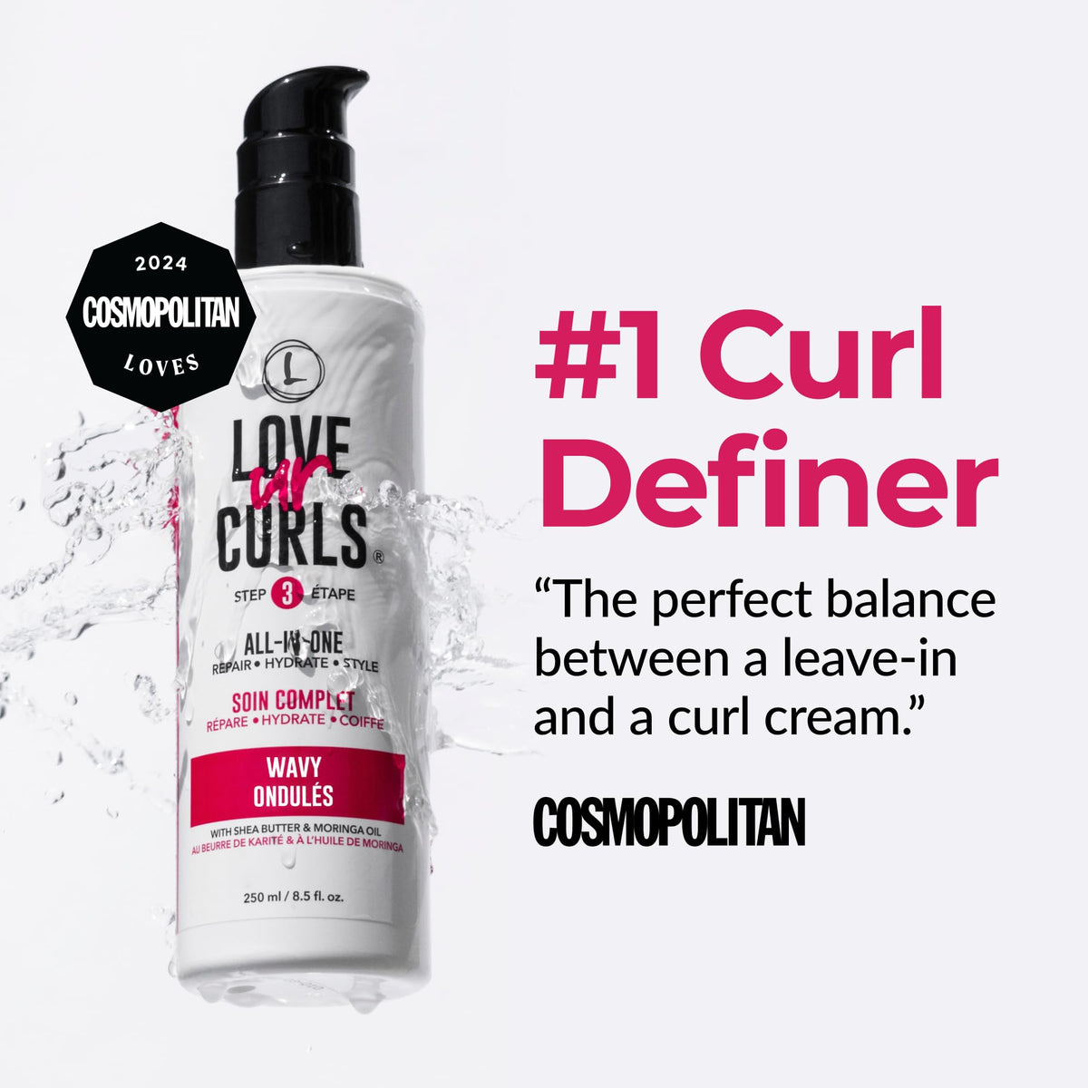 Love Ur Curls cream texture close-up showing lightweight, non-greasy finish