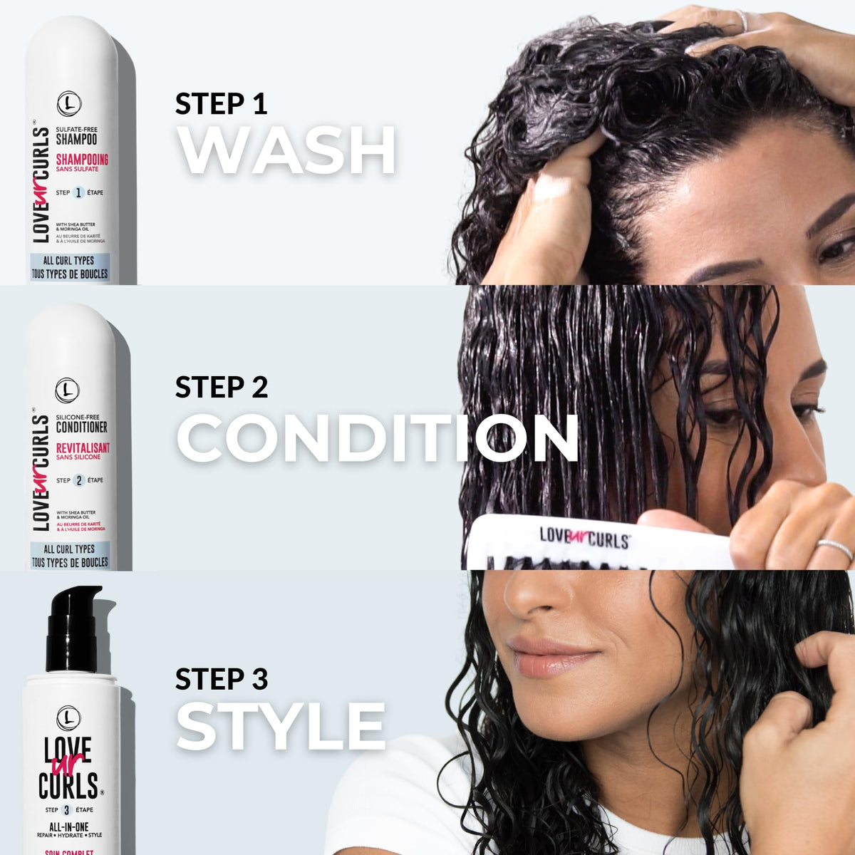 Love Ur Curls all-in-one curl cream on hand for soft defined styling