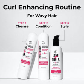 Love Ur Curls label close-up highlighting shea butter and moringa oil benefits