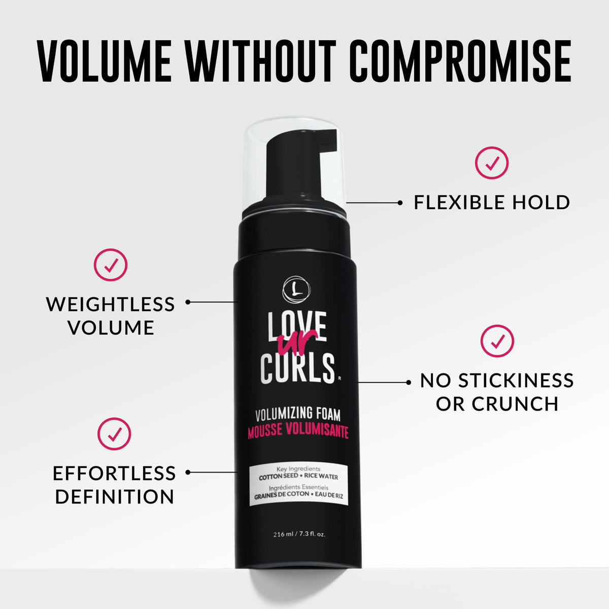 Love Ur Curls foam in hands ready for application to evenly distribute product