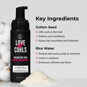 Love Ur Curls can next to a hand to show true 7.3 fl oz scale