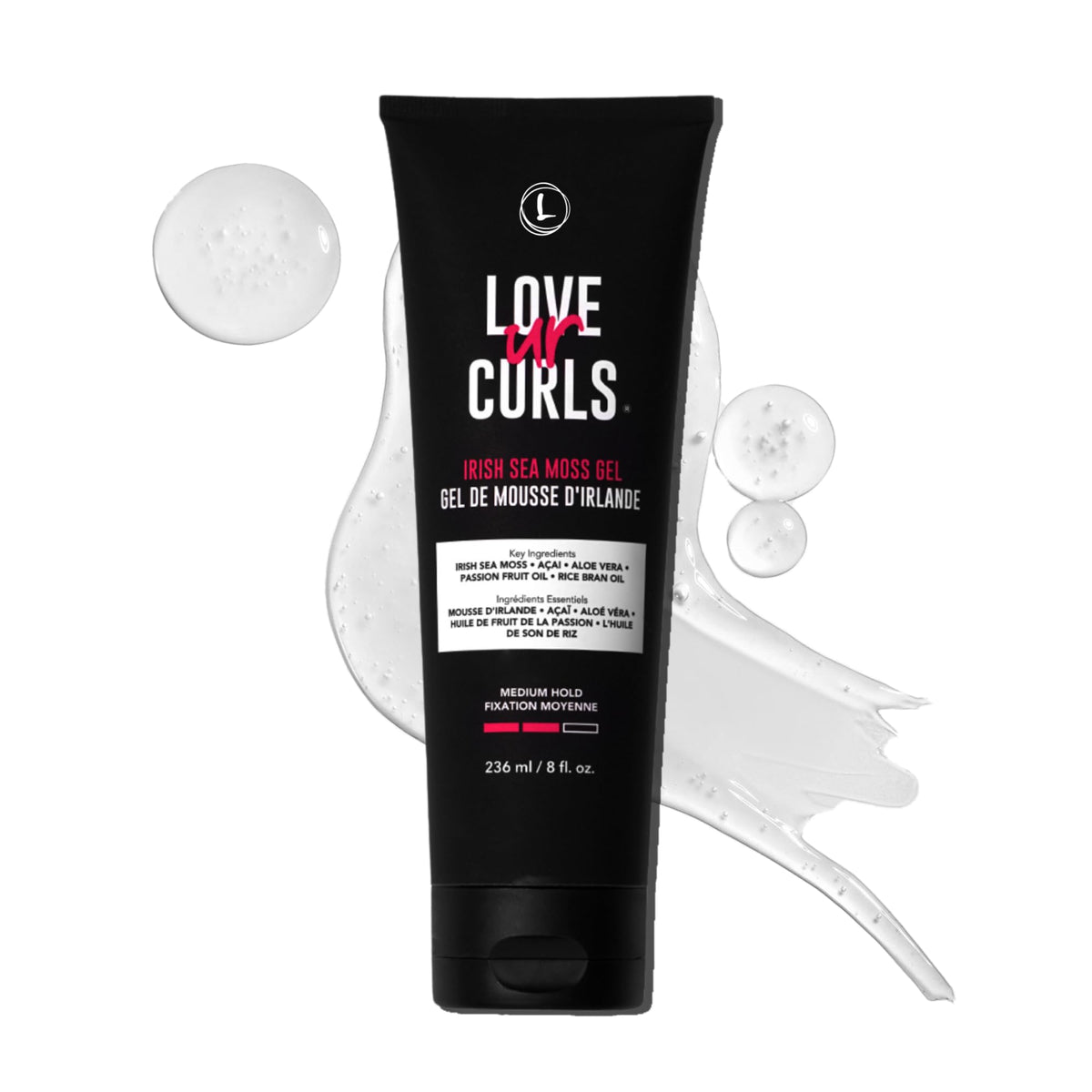 Love Ur Curls front jar shot showing product and packaging with clear benefits