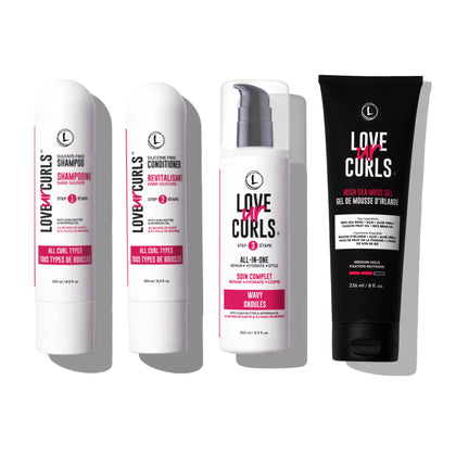 Love Ur Curls front packaging showing full kit and clear benefits