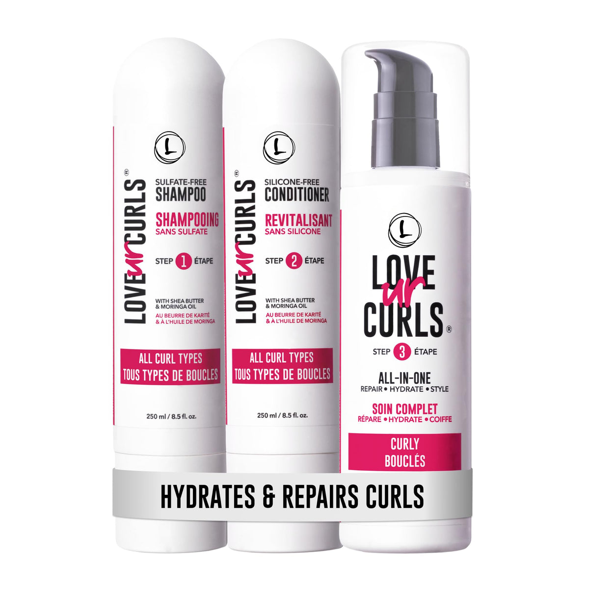 Love Ur Curls front packaging showing set and brand for clear product info