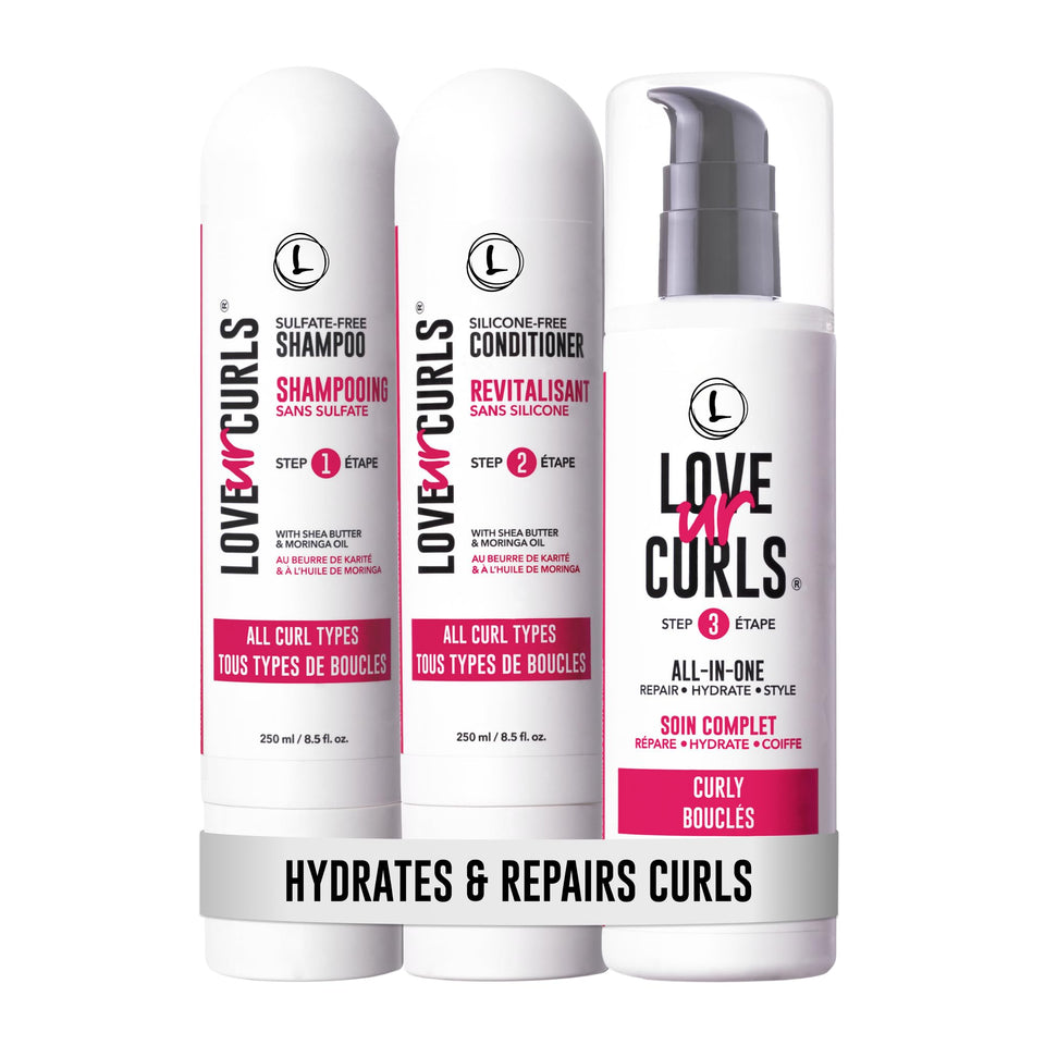Love Ur Curls front packaging showing set and brand for clear product info