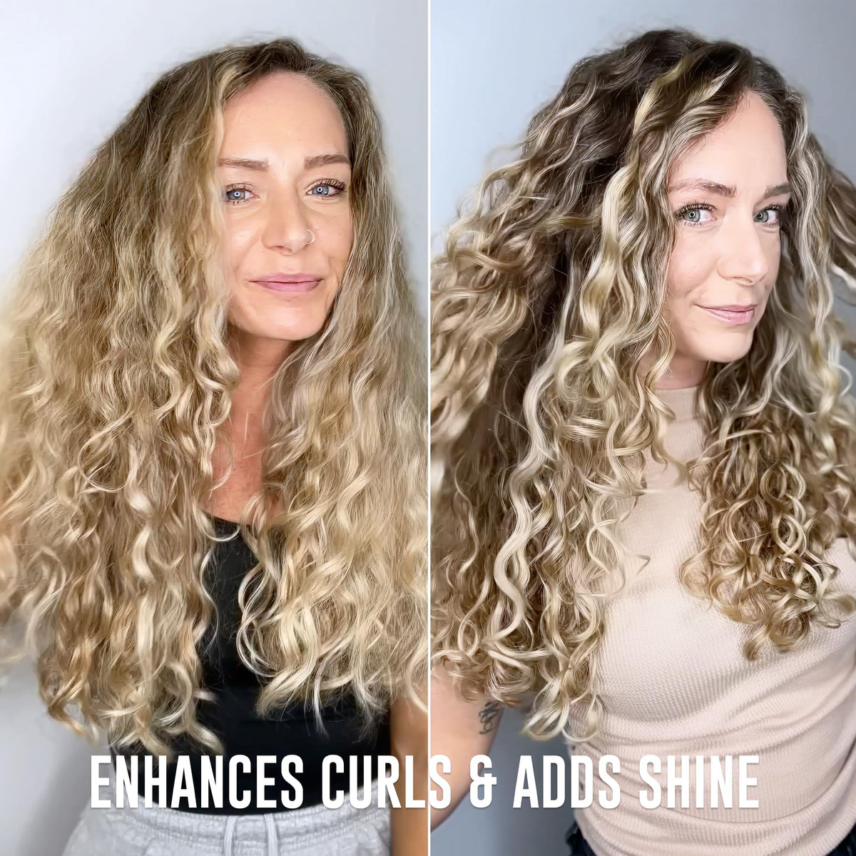 Love Ur Curls being applied to curly hair to define waves and add shine