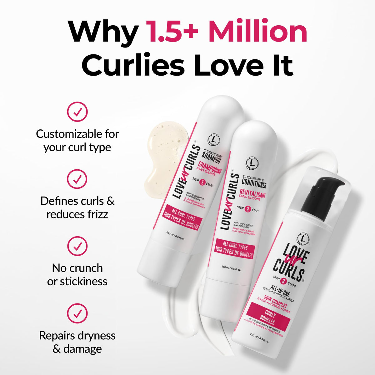 Love Ur Curls applied to damp hair demonstrating smoother application and definition