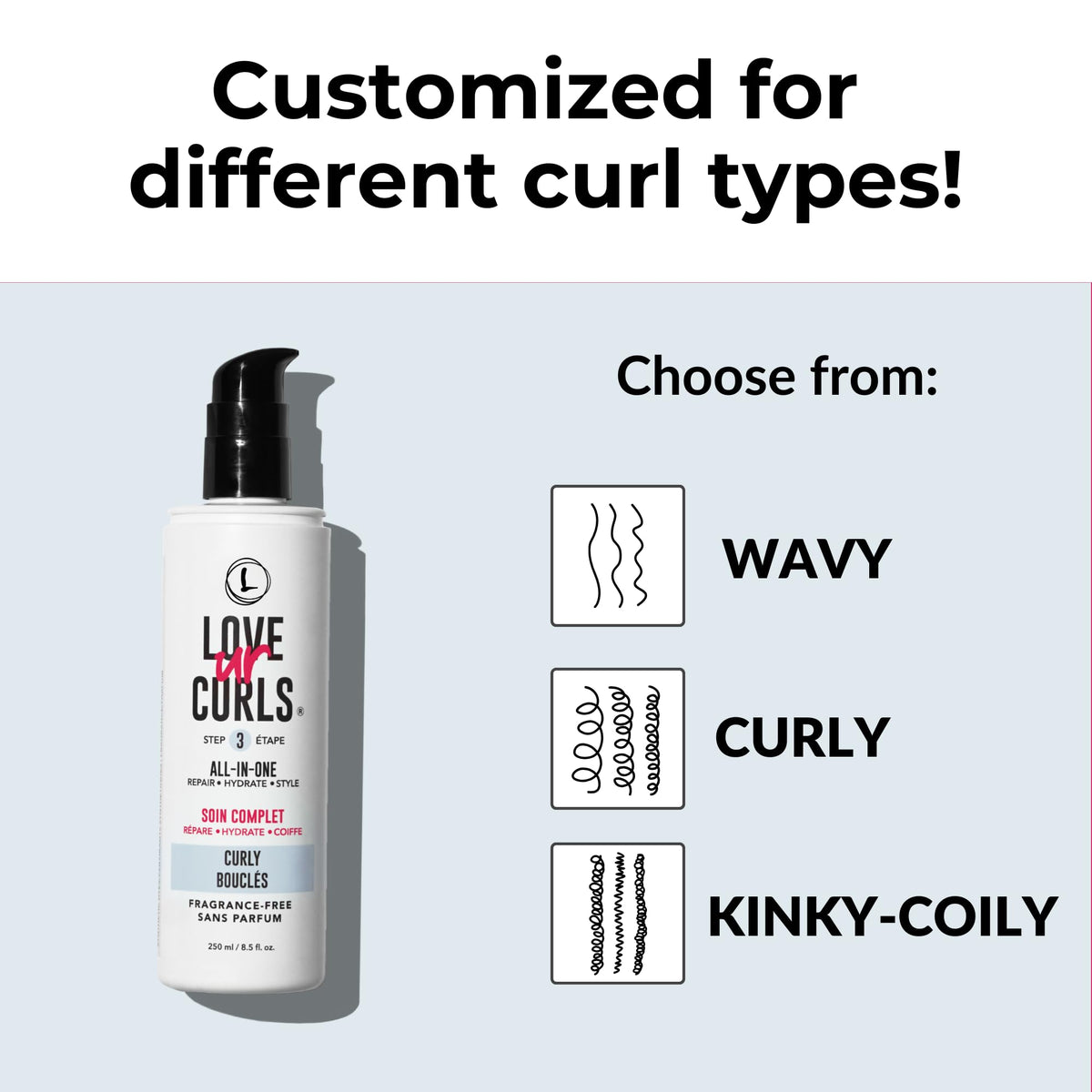 Love Ur Curls shea butter and moringa oil ingredients displayed, nourishing benefits