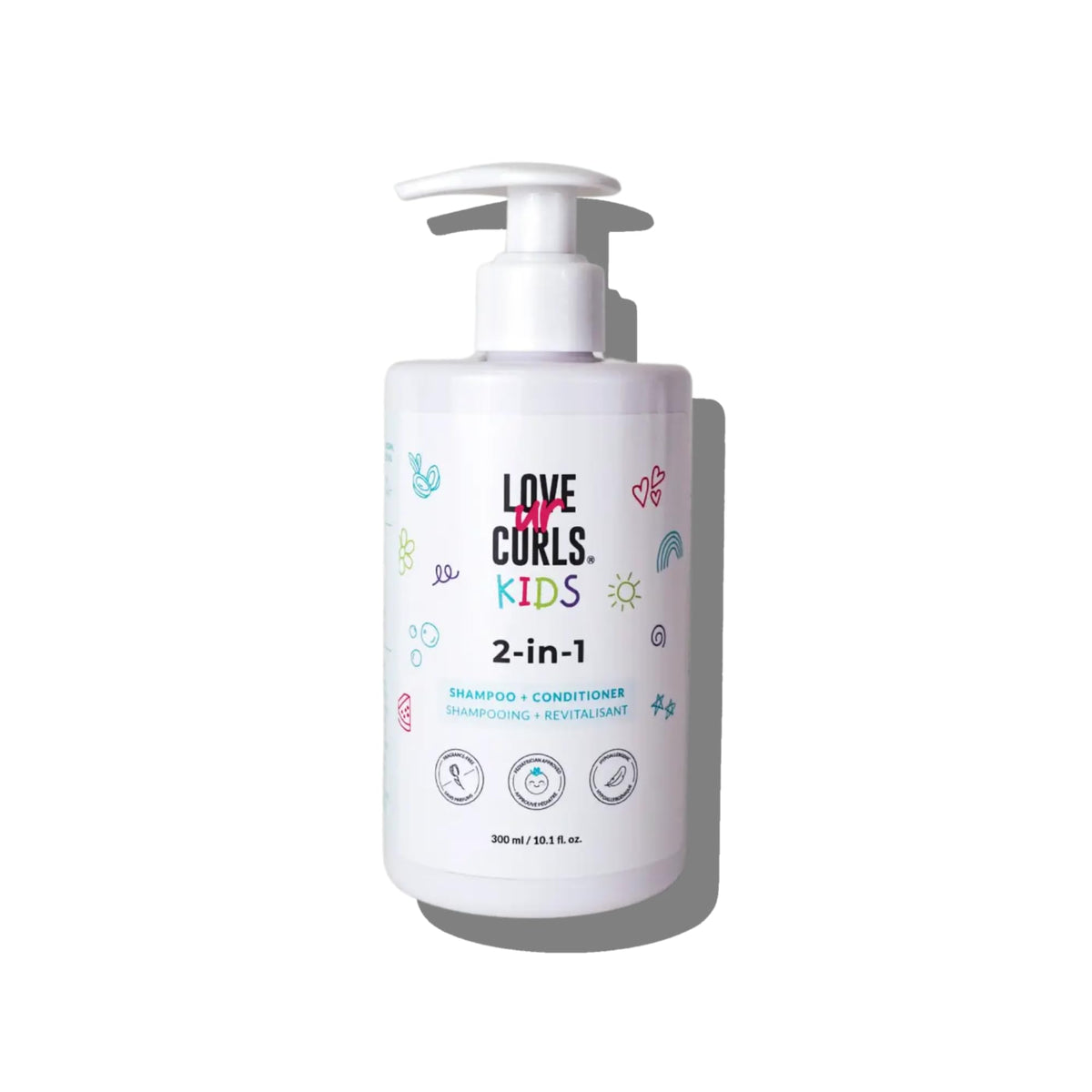 Love Ur Curls front bottle showing label and tear-free benefit