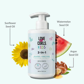 Love Ur Curls label close-up highlighting gentle formula and tear-free claim