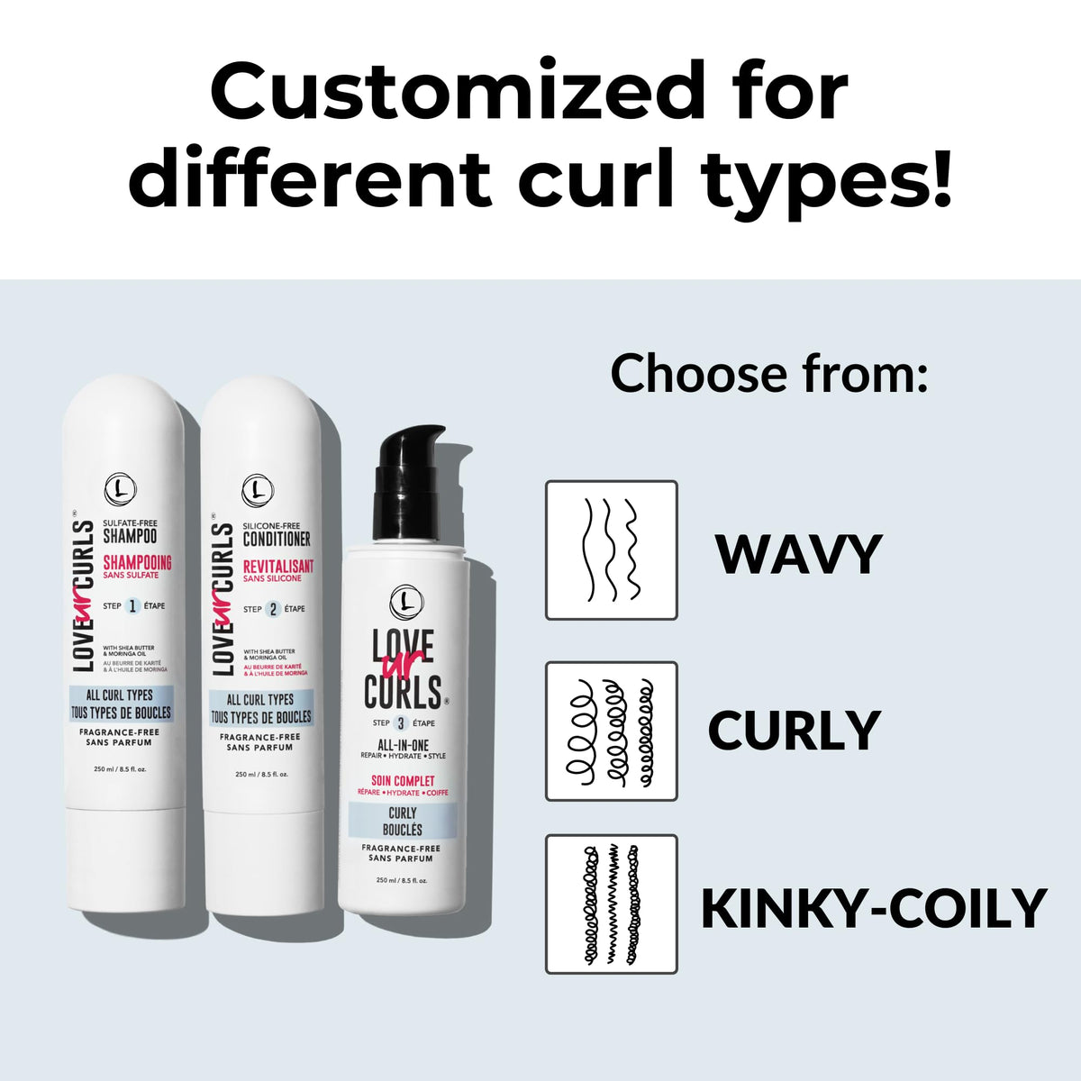 Love Ur Curls lifestyle image of person with defined curls after use