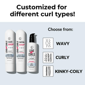 Love Ur Curls lifestyle image of person with defined curls after use