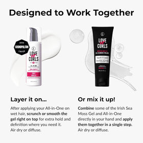 Love Ur Curls Irish Sea Moss gel pouring to show lightweight hold